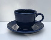 Fiestaware Cobalt (Newer) Teacup and Saucer - Near Mint Condition