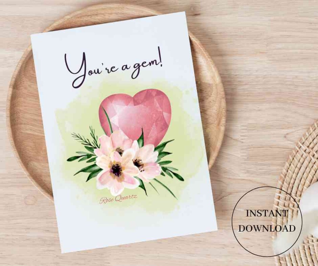 Printable Appreciation Card Greeting Card for Crystal Lover - Etsy