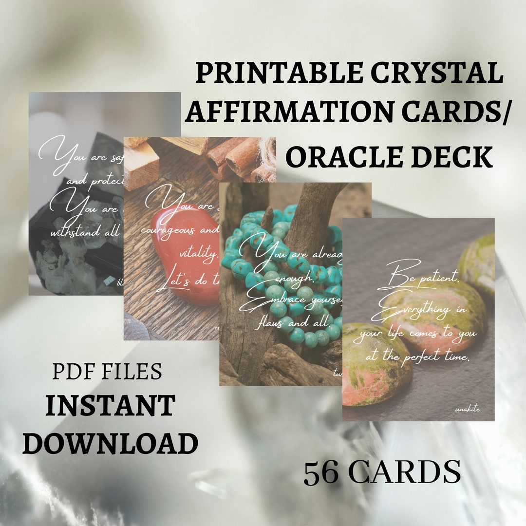 Crystal Affirmation Cards, 56 Card Oracle Deck (digital Download) - Etsy
