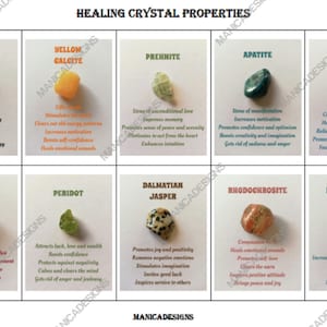 Conjunto 5, Tarjetas de significado de piedras preciosas imprimibles, Tarjetas de información de cristales curativos, Propiedades metafísicas de piedras preciosas, Colección de tarjetas de cristal