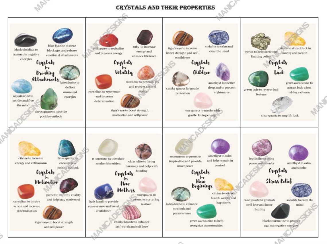 Set 3 Printable Crystal Cards Instant Download Crystal Etsy Canada