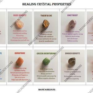 Set 1, Printable for Jewelry Sellers, For Crystal Sellers, For Jewelry Makers, Gemstone Information Cards, Gemstone Reference, Crystal Guide