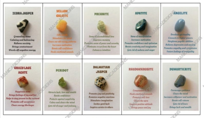 Crystal Meaning Cards Gemstone Description Cards CREATE YOUR OWN Crystal Card Set Printable Set of 10 Crystal Properties Cards