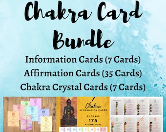 Utskrivbart chakrakortpaket, information, affirmation, kristall (PDF)