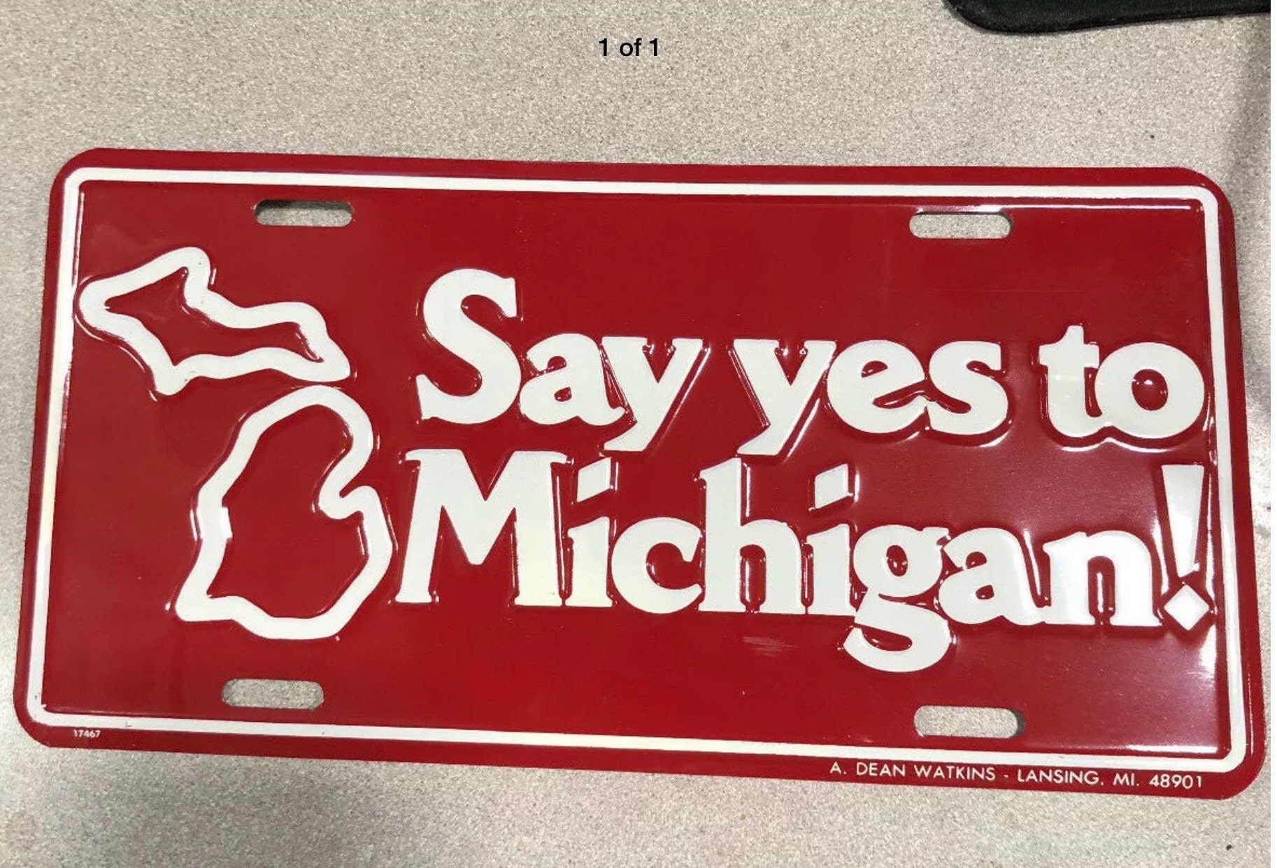 Vintage say Yes to Michigan Metal License Plate State of Michigan