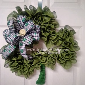 St. Patrick&#39;s Day Wreath, Shamrock Wreath, Clover Wreath