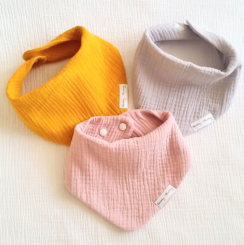 Muslin Baby Bandana Bib Classic Plain Baby Bib Etsy UK