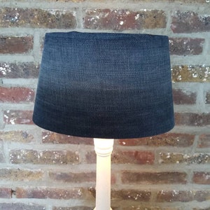 Lampshade, handmade lampshade, blue lampshade, denim lampshade, unique lampshade, recycled lampshade, oval lampshade