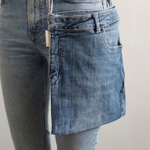 sac à bandoulière, sac banane, sac croisé, sac fait main, jeans recyclés, sac en jean, sac bleu, sac pour homme, sac pour femme