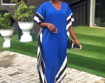 Crepe kaftan dress/ African clothing/ Blue Kaftan dress / Kaftans for women/ Kaftan maxi dress/ kaftan dress for women/ caftans for women