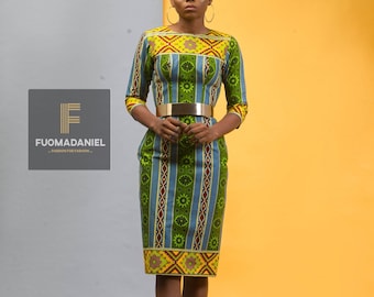 African dress / Ankara dress / African clothing / African prom dress / African wedding dress / African midi dress / Ankara pencil dress