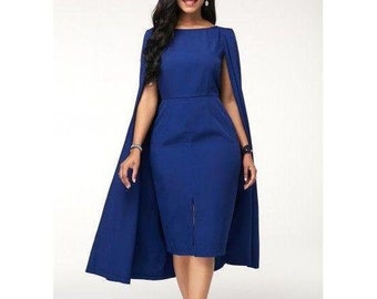 short cape sleeve dress