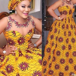 Yellow african prom dress on sale