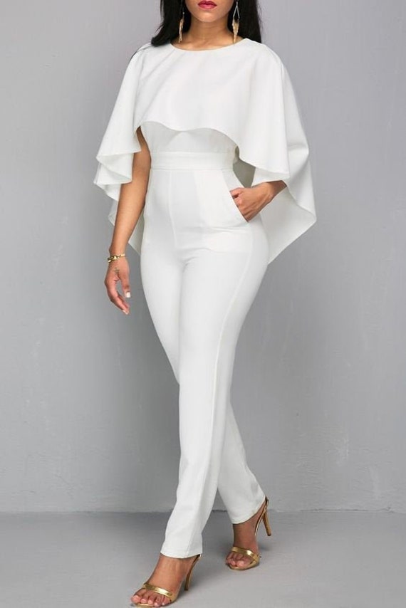 wedding jumpsuit with cape