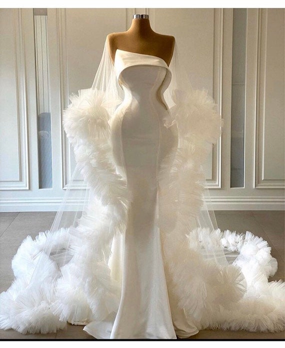 white satin mermaid dress