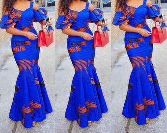 African dress / Ankara dress / African clothing / African dresses / African wedding dress / African midi dress / Ankara mermaid dress