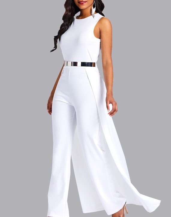 Women Jumpsuit With Cape White Jumpsuit With Cape African Etsy