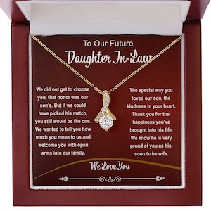 Presente para futura nora, colar sedutor com acabamento dourado, boas-vindas à nora na família, presentes personalizados para filha extra