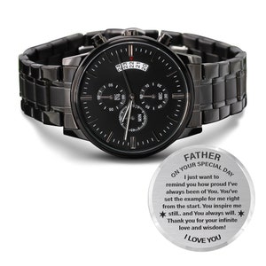 Gift For Father, Personalized Engraved Watch, Dad Gift, Unique Gifts, Daddy&#39;s Birthday Gift Box, Custom Engraving Message, Sentimental Gift