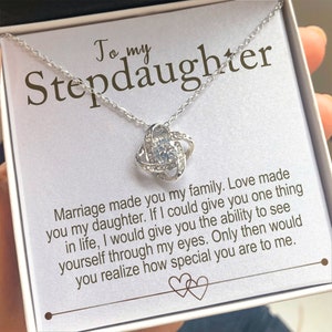 Stieftochter Geschenk, Stieftochter Halskette, Knoten Halskette, Stieftochter Geschenk, Bonus Tochter Geschenk, Stieftochter Geschenk, Geburtstagsgeschenk