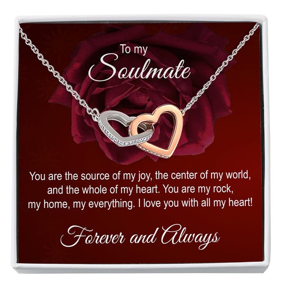 Interlocking Hearts Necklace, Sentimental Love Gift for Her