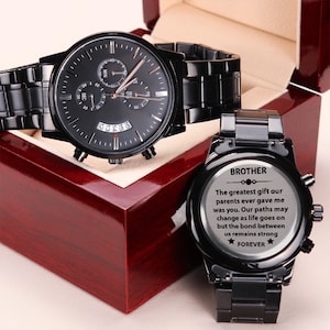 Geschenk für Bruder, personalisiertes Geschenk für Bruder, Geschenk von Bruder zu Bruder, Geschenk von Schwester zu Bruder, gravierte Uhren, Bruder Geburtstagsgeschenk