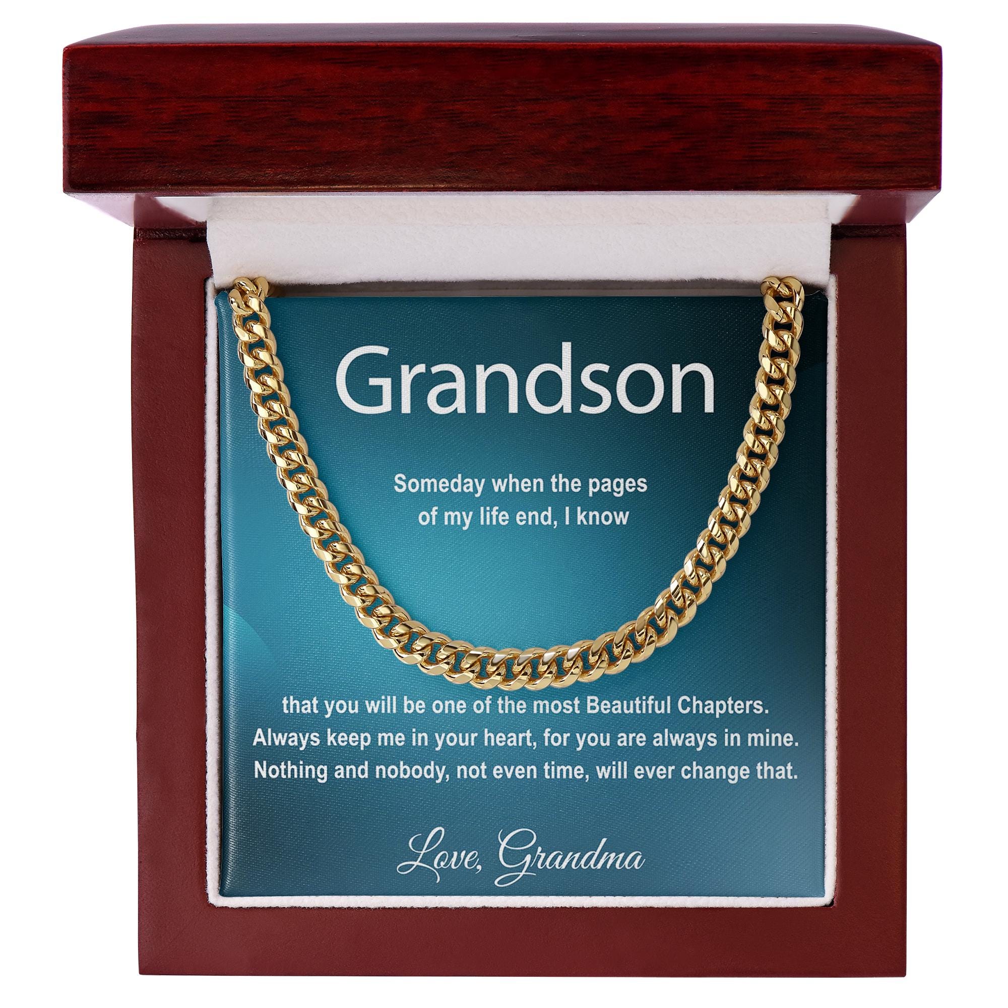 Personalized Gift for Grandson Engraved Necklace Custom Message ...