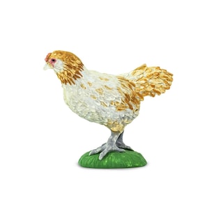 HEN CHICKEN Animal Figurine Figures Large Miniature Farm Figurines Realistic Plastic Model Safari LTD Diorama Toy Terrarium Bird Miniatures