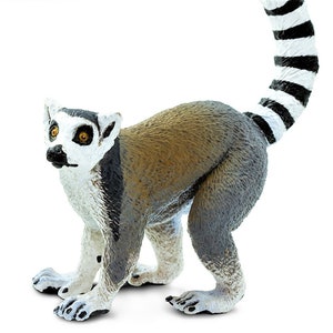 RING-TAILED LEMUR Figurine Figures Large Miniature Figurines Plastic Animal Figure Collectible Realistic Model Safari Ltd Diorama Accessory