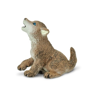 WOLF PUP Cub Figurine Figures Large Miniature Figurines Plastic Animal Figure For Crafts Collectible Realistic Model Safari LTD Fairy Garden