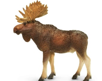 BULL MOOSE Large Figure For Crafts Figurines Arts Crafts Ideas Plastic Animal Realistic Large Miniature Models Woodland Wild Forest Animals