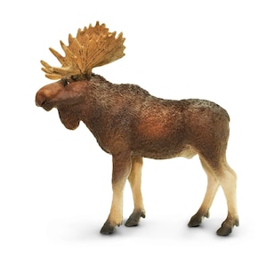 BULL MOOSE Large Figure For Crafts Figurines Arts Crafts Ideas Plastic Animal Realistic Large Miniature Models Woodland Wild Forest Animals