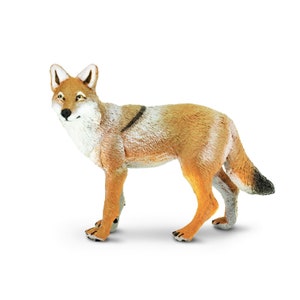 COYOTE ANIMAL Figurine Figures Large Miniature Figurines Plastic Figure For Crafts Realistic Diorama Cake Topper Desert Wilderness