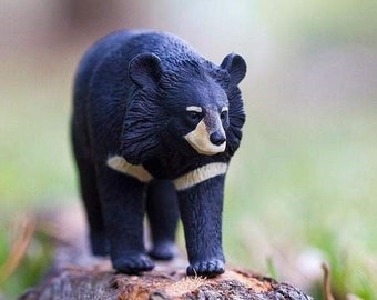 MOON BEAR Figurines Figures Large Miniature Figurines Plastic Animal Figure For Crafts Realistic Model Safari LTD Diorama Toys Educational