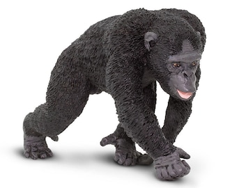 CHIMPANZEE Animal Figure Figurine Large Miniature Figurines Plastic Collectible Realistic Safari LTD Diorama Terrarium Toy Figures Model