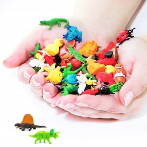 Random Assortment of Tiny Rubber Animals Etc. Figures Safari Ltd Good Luck Minis Micro Minis Miniatures Squishy Figurines for Crafts Toys