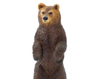 GRIZZLY BEAR Standing Figurine Figures Large Miniature Figurines Plastic Animal Figure For Crafts Realistic Safari LTD Diorama Cake Topper