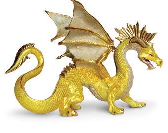 GOLDEN DRAGON Figurine Large Miniature Safari Ltd Figures Figurines Plastic Craft Ideas Collectible Toy Fantasy Folklore Creature Statue DnD