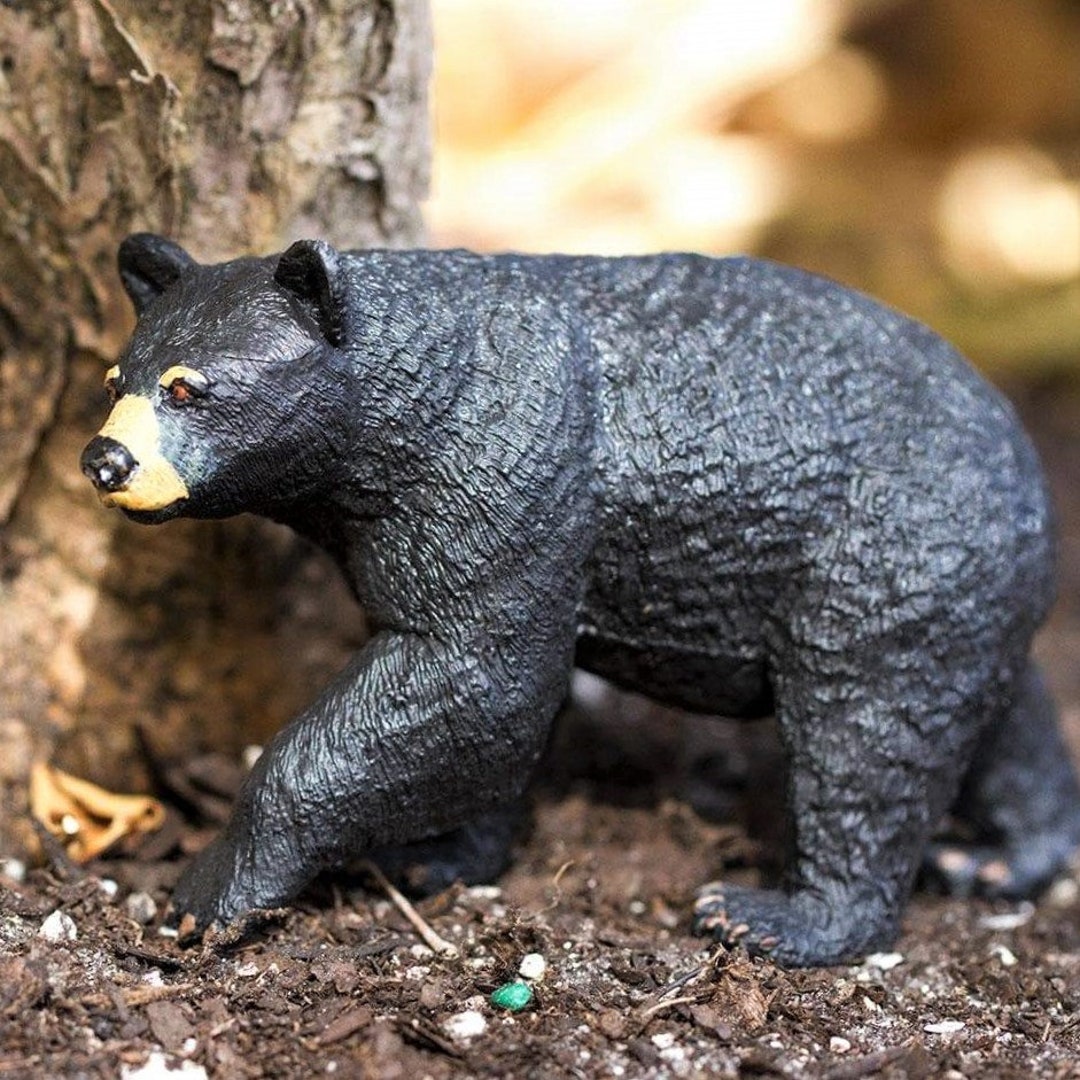 BLACK BEAR Figurine Figures Large Miniature Plastic Animal - Etsy