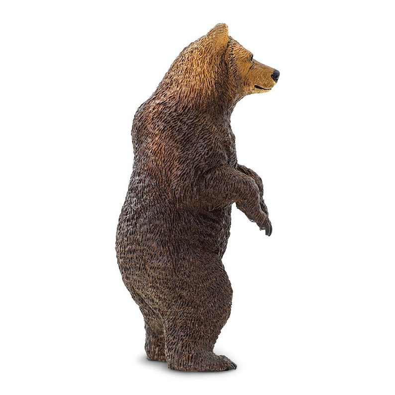 GRIZZLY BEAR Standing Figurine Figures Large Miniature Figurines Plastic Animal Figure For Crafts Realistic Safari LTD Diorama Cake Topper image 4