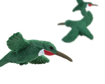 MINIATURE HUMMINGBIRDS Animals Figures Bird Figurines Fairy Garden Terrarium Dollhouse Diorama Tiny Mini Crafts