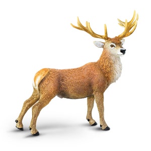 RED DEER Stag Figurine Figures Large Miniature Figurines Plastic Animal For Crafts Collectible Realistic Model Safari LTD Diorama Terrarium