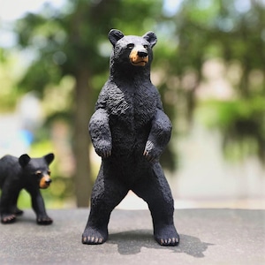 BLACK BEAR Standing Figurine Figures Large Miniature Figurines Plastic Animal Figure For Crafts Realistic Safari LTD Diorama Cake Topper