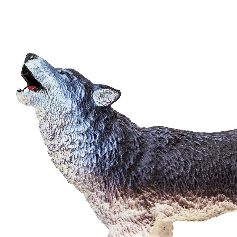 GRAY WOLF Figurine Figures Large Miniature Figurines Plastic Etsy