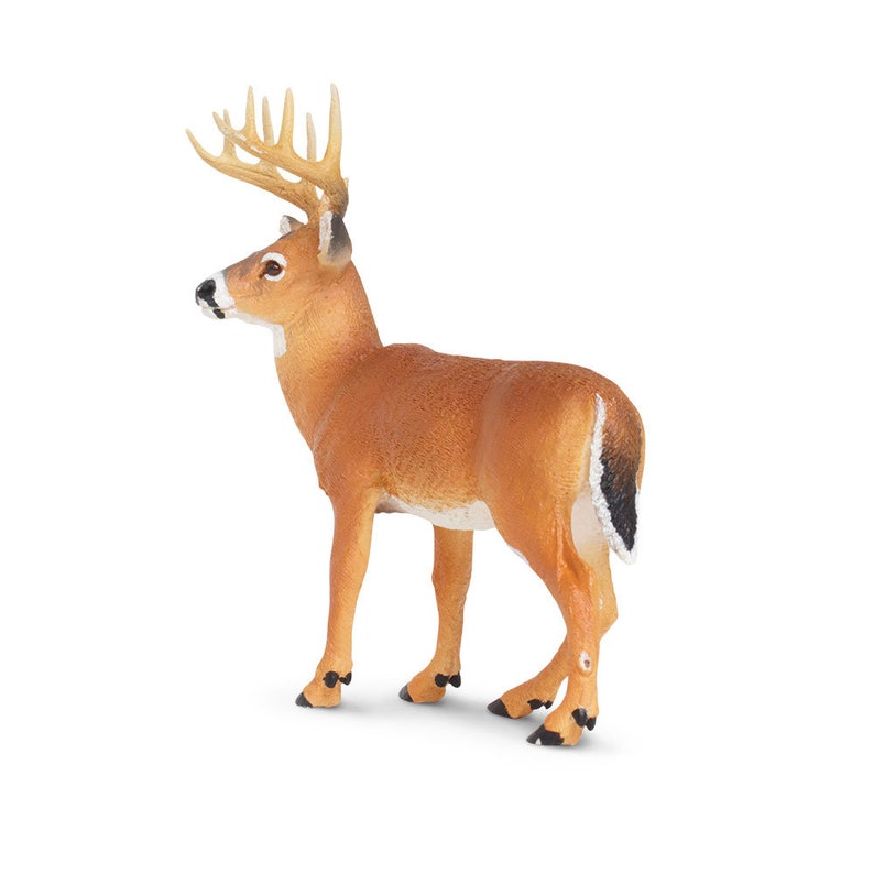 WHITETAIL BUCK Figurine Figures Large Miniature Figurines Plastic ...