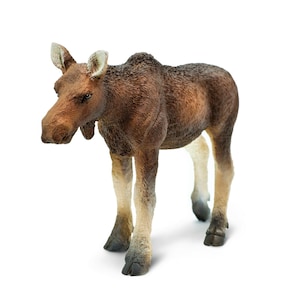 COW MOOSE MINIATURE: Large Figure For Crafts Figurines Arts Crafts Ideas Plastic Animal Realistic Large Models Toy Woodland Wild Safari Ltd