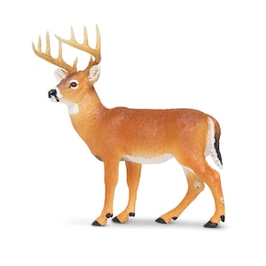 WHITETAIL BUCK Figurine Figures Large Miniature Figurines Plastic Animal For Crafts Collectible Realistic Model Safari LTD Diorama Terrarium