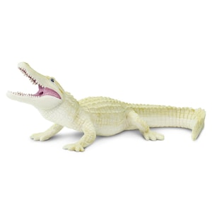 WHITE ALBINO ALLIGATOR Figure For Crafts Figurines Arts and Crafts Plastic Animal Craft Ideas Supplies Collectible Educational Realistic