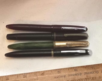 vintage fountain pens 3 Platinum and one Burnham for spares or repairs, sold as seen.