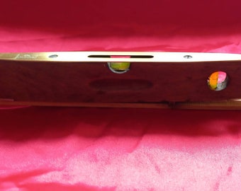 Vintage walnut 9"inch boat shape spirit level  w marples and sons sheffield